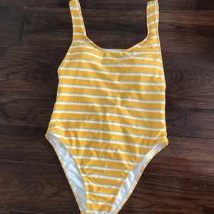 Women’s striped swimsuit medium coverage NWOT
